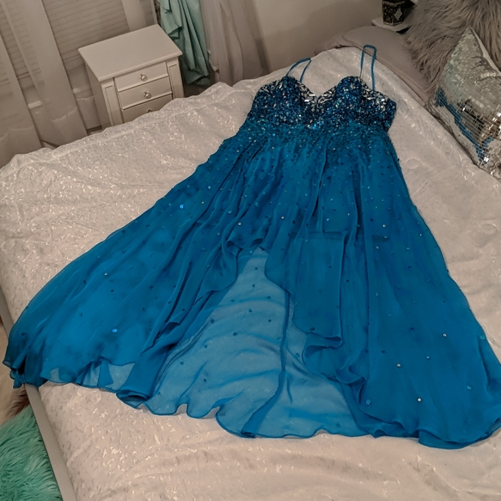Aqua cocktail dress